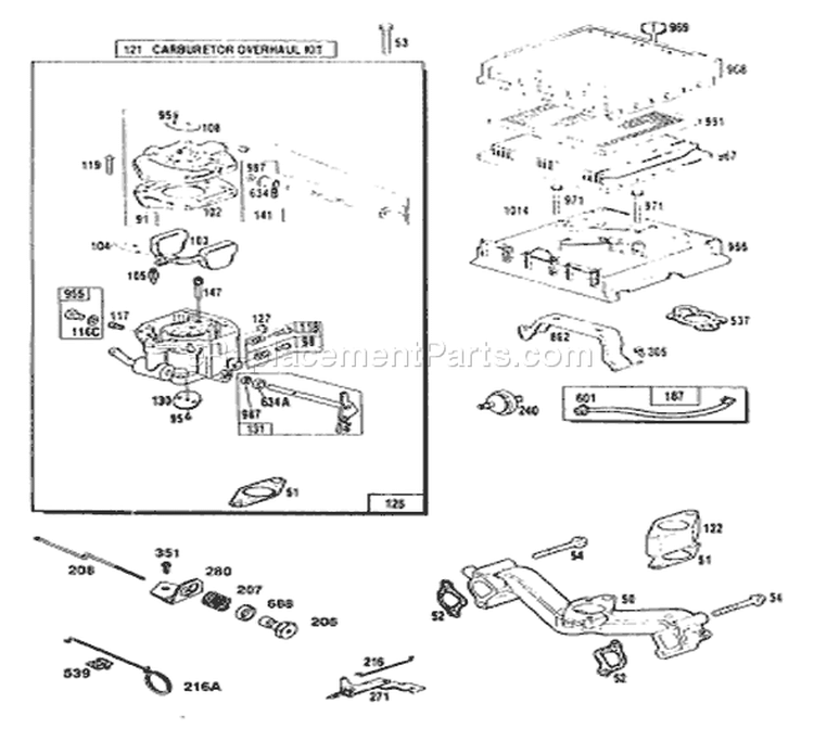 Page B Diagram and Parts List for 9374-1  Briggs and Stratton Generator